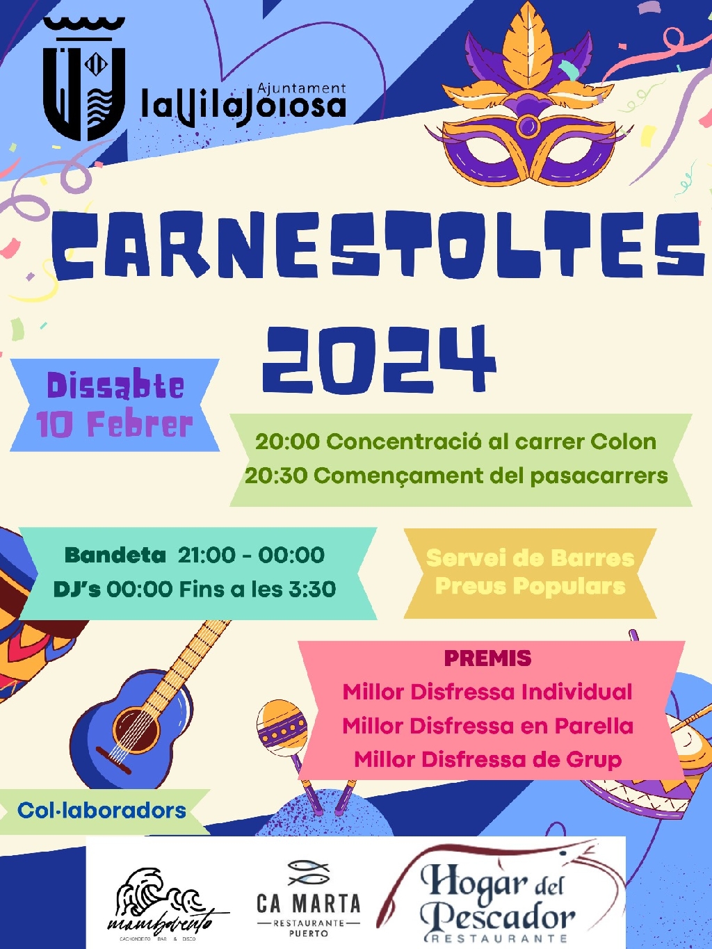 La Vila Joiosa celebrarà el Carnaval amb una desfilada i una gran festa de disfresses al parc de la Barbera el proper 10 de febrer