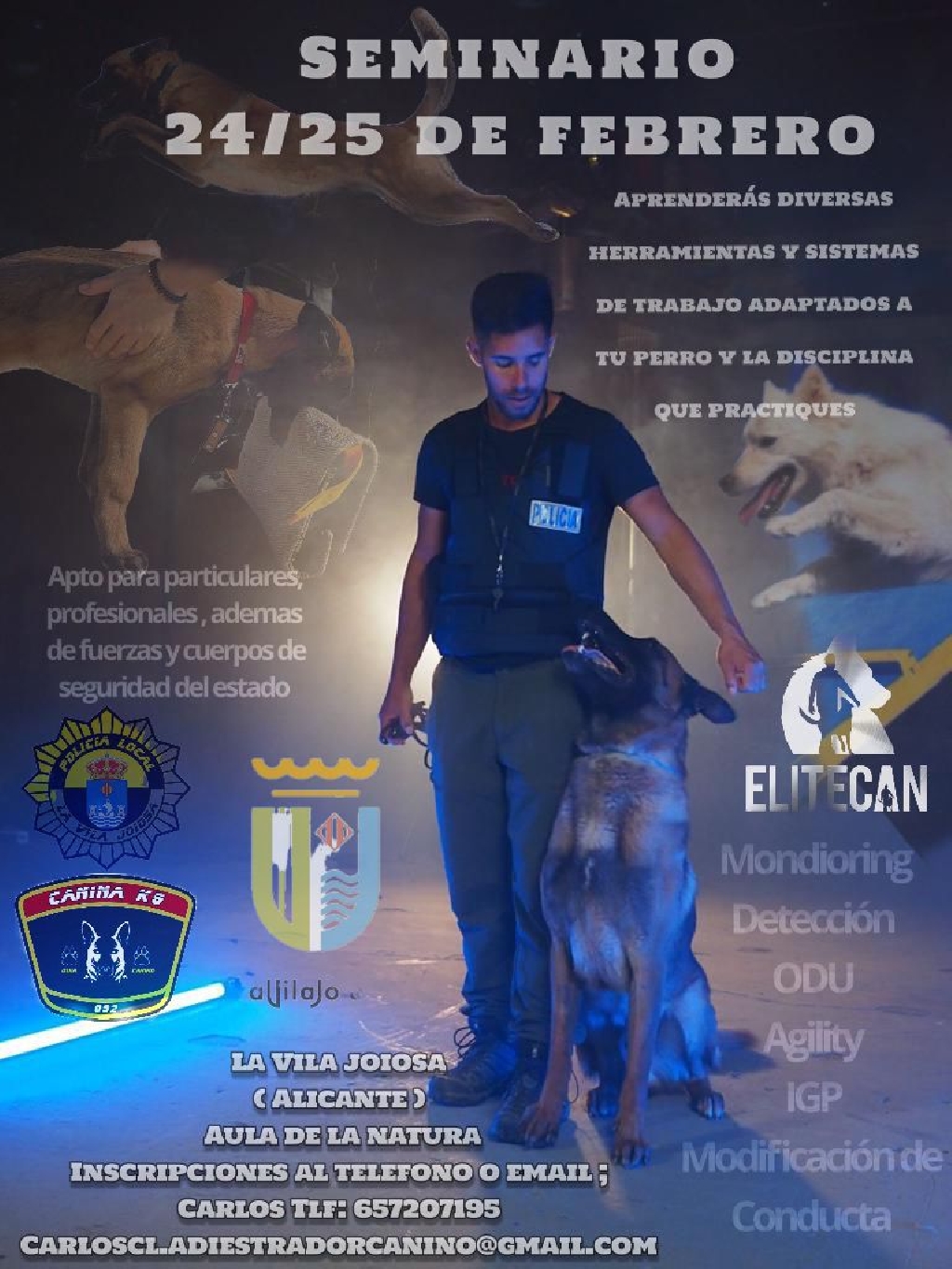 La Vila Joiosa acull este cap de setmana un seminari per a la formació de binomis canins