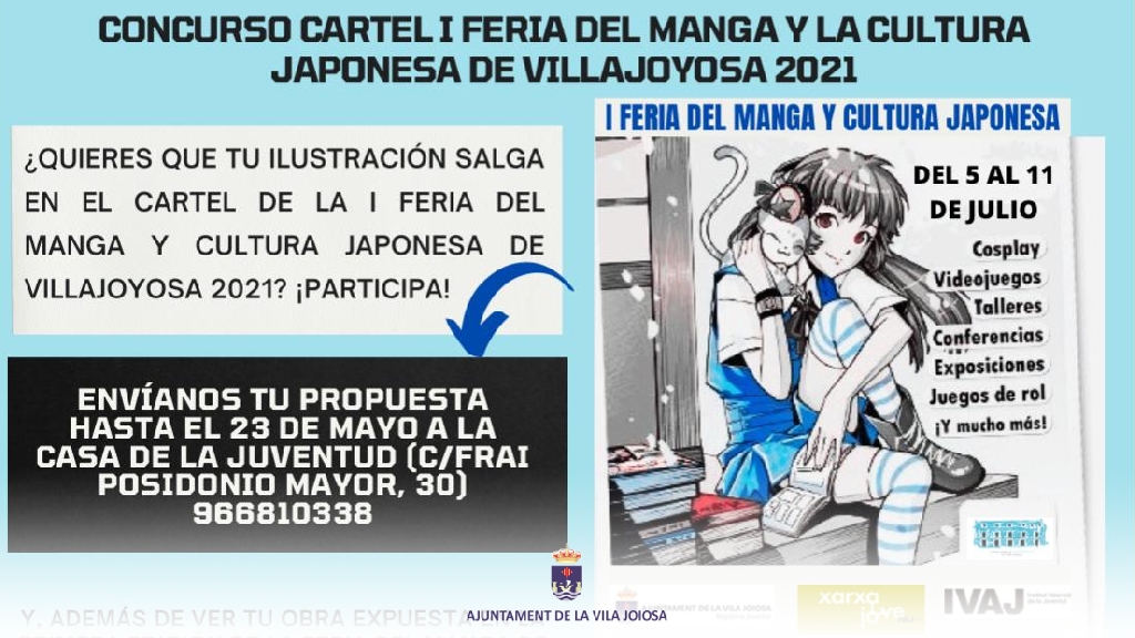 Joventut convoca un concurs per a la creació del cartell de la I Fira del Manga i Cultura Japonesa de la Vila Joiosa