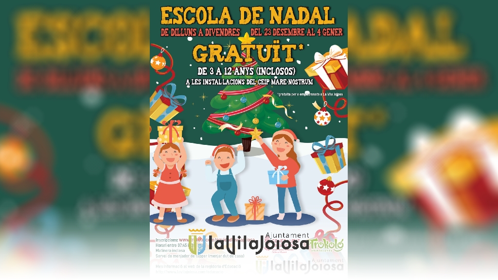 La concejalía de Educación del Ayuntamiento de la Vila Joiosa presenta la ‘Escuela de Navidad’