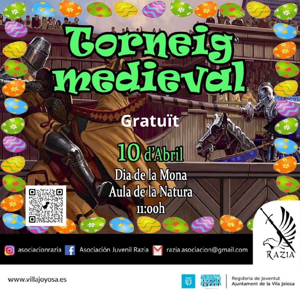 10 d'abril "Dia de la Mona" Torneig Medieval a l'Aula de la Natura del Pantà.
